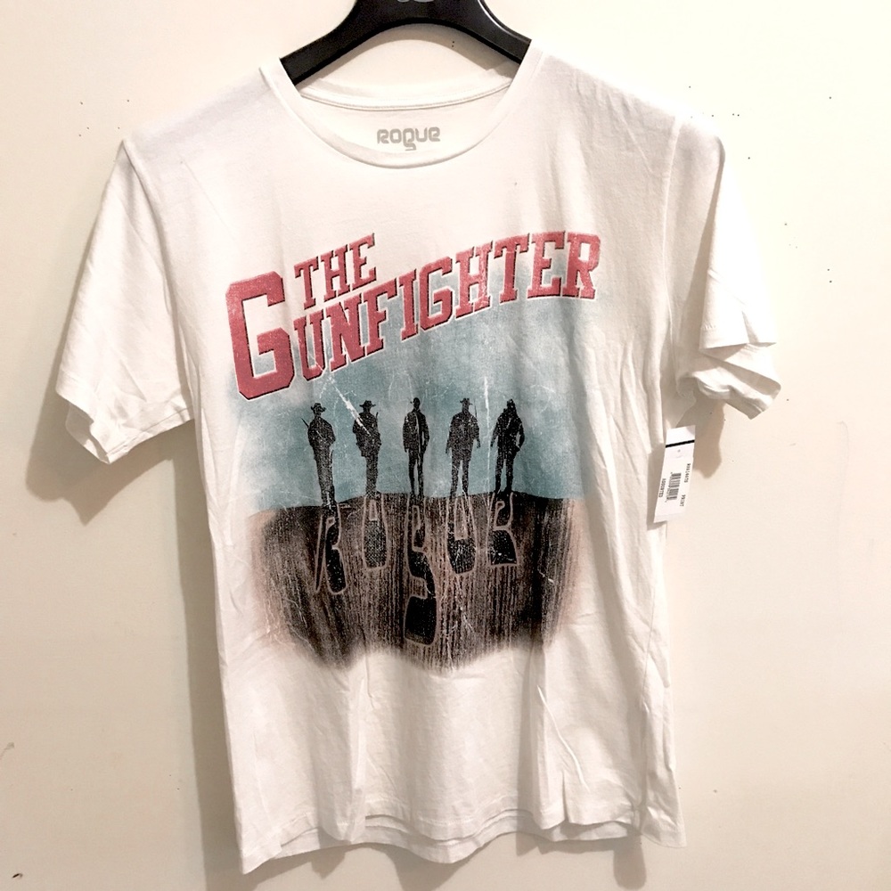 NEW 100% Cotton Rogue gunfighter white T-shirt